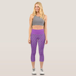 Leggings Capri Capris geométrico de alta capacidad - Diseño elega