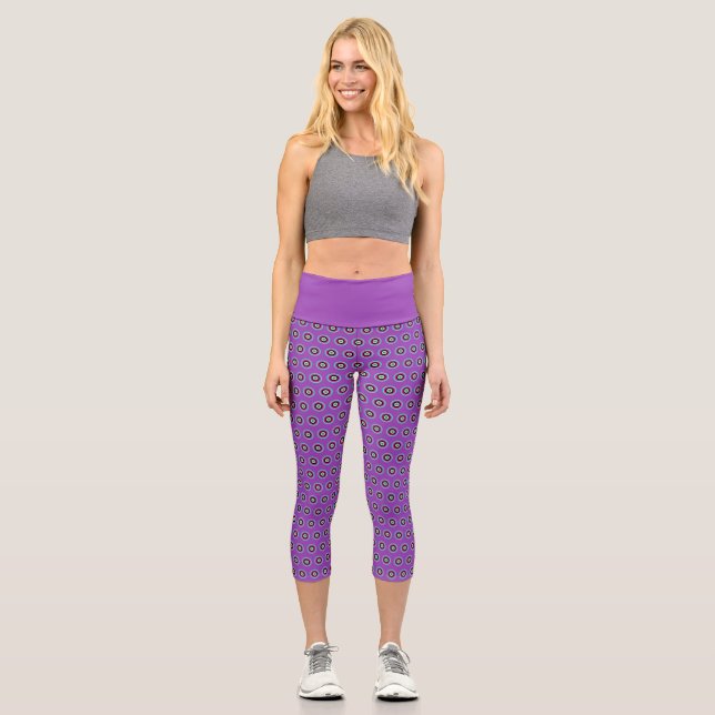 Leggings Capri Capris geométrico de alta capacidad - Diseño elega (Anverso)
