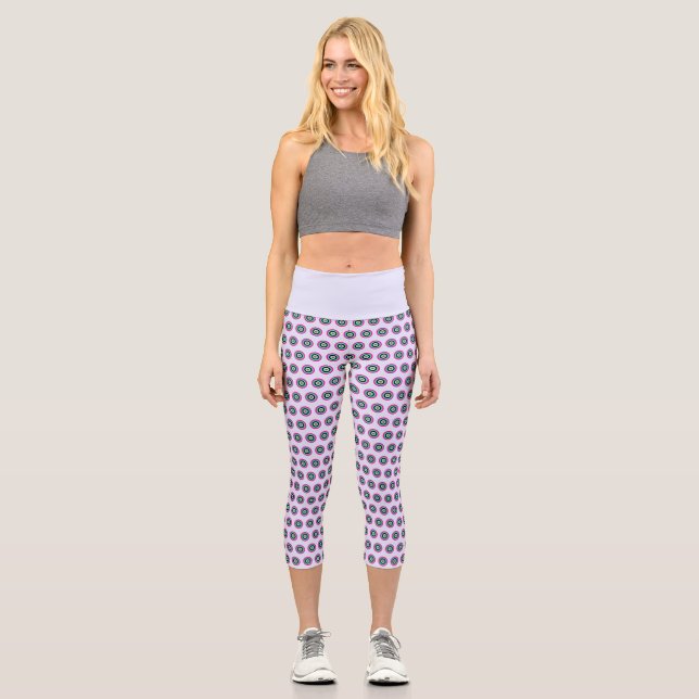 Leggings Capri Capris geométrico de alta capacidad - Diseño elega (Anverso)
