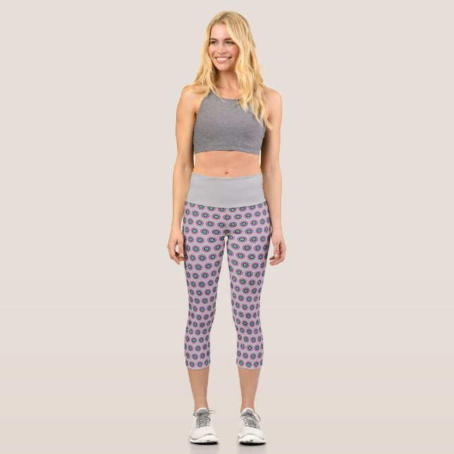 Leggings Capri Capris geométrico de alta capacidad - Diseño elega (Anverso)