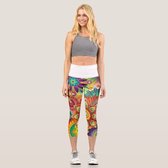 Leggings Capri Capris impreso de alta Waisted (Anverso)