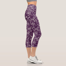 Leggings Capri Capris Morados Abstractos para Cualquier Ocasión