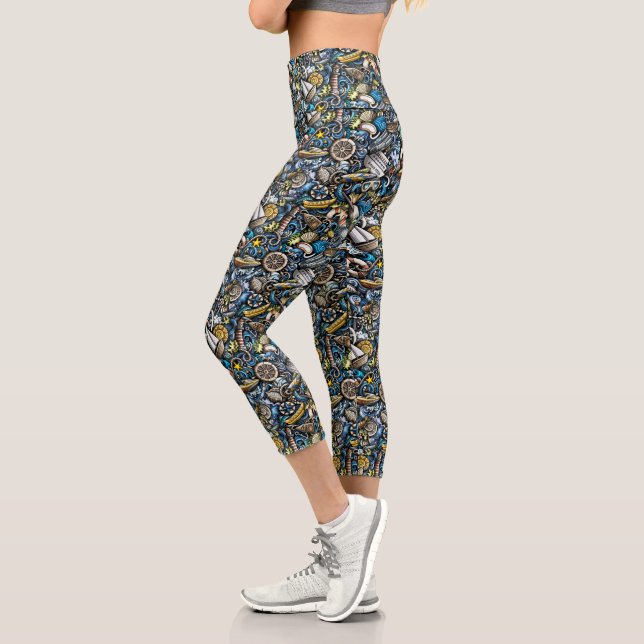 Leggings Capri Capris naustera azul de alto guiño (Izquierda)