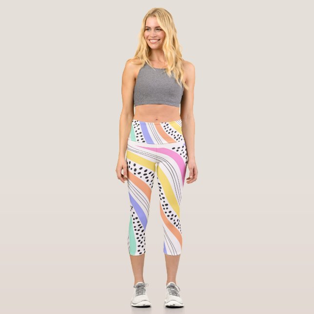 Leggings Capri Capris PATRONADO DE Alta Waisted (Anverso)