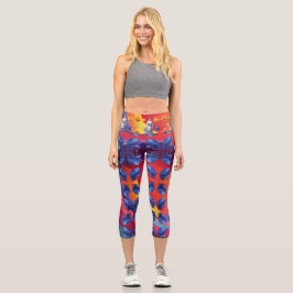 Leggings Capri Capris Romántico De Alto Descanso