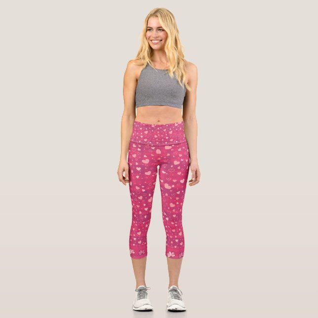 Leggings Capri Capris rosa de altura (Anverso)