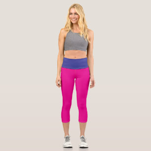 Leggings Capri "Capris rosa y azul de alta vaticinación para ropa