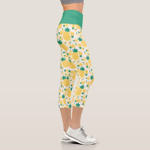 Leggings Capri Capris Tropical De Piña De Alto Desgaste