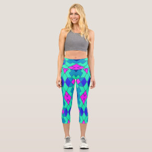 Leggings Capri Capris, un diseño de patrones geométricos multicol