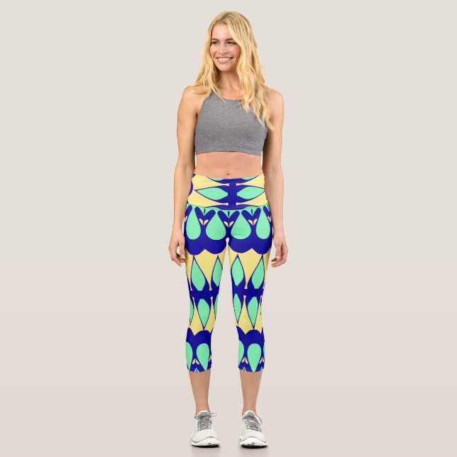 Leggings Capri Capris, un diseño multicolor de tela trendy (Anverso)
