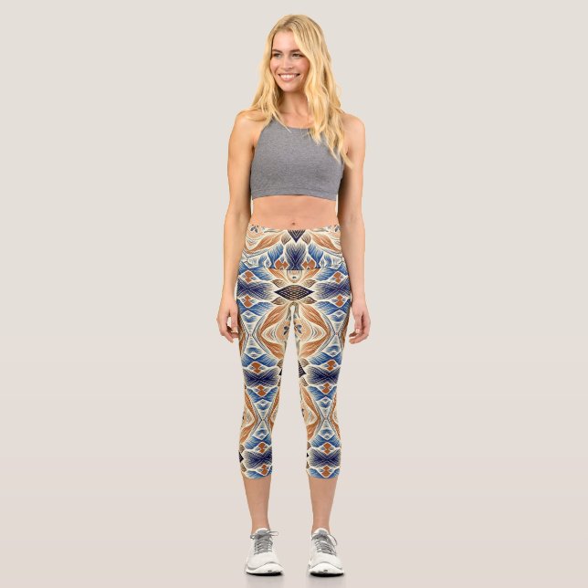 Leggings Capri Capris, un diseño multicolor de tela trendy (Anverso)