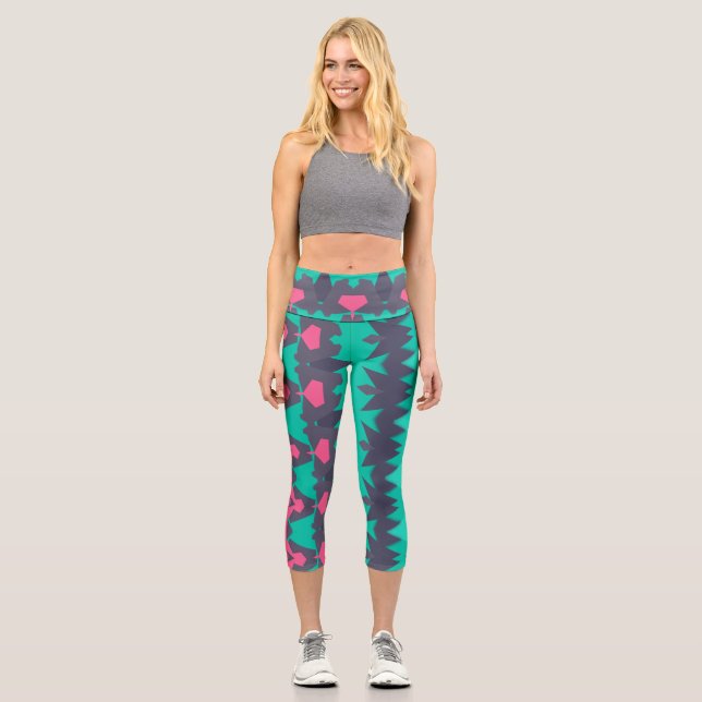 Leggings Capri Capris, un diseño multicolor de tela trendy (Anverso)