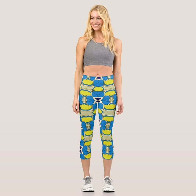 Leggings Capri Capris, un diseño multicolor de tela trendy (Anverso)