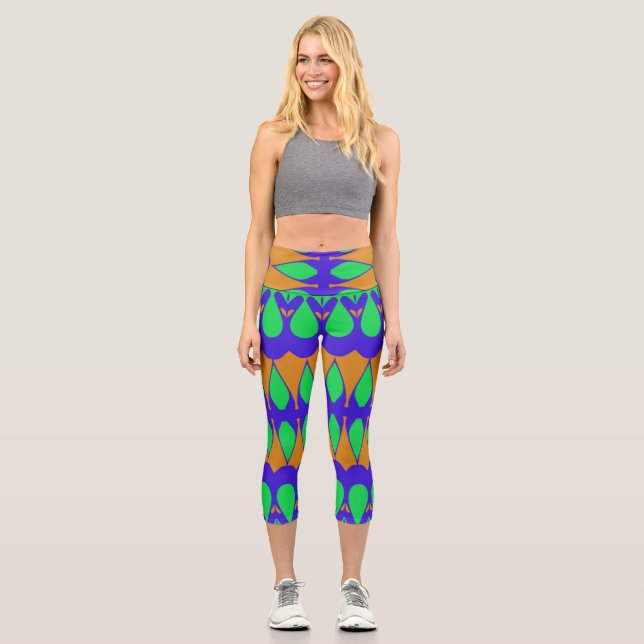 Leggings Capri Capris, un diseño multicolor de tela trendy (Anverso)