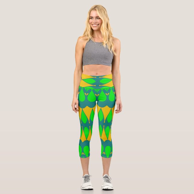 Leggings Capri Capris, un diseño multicolor de tela trendy (Anverso)