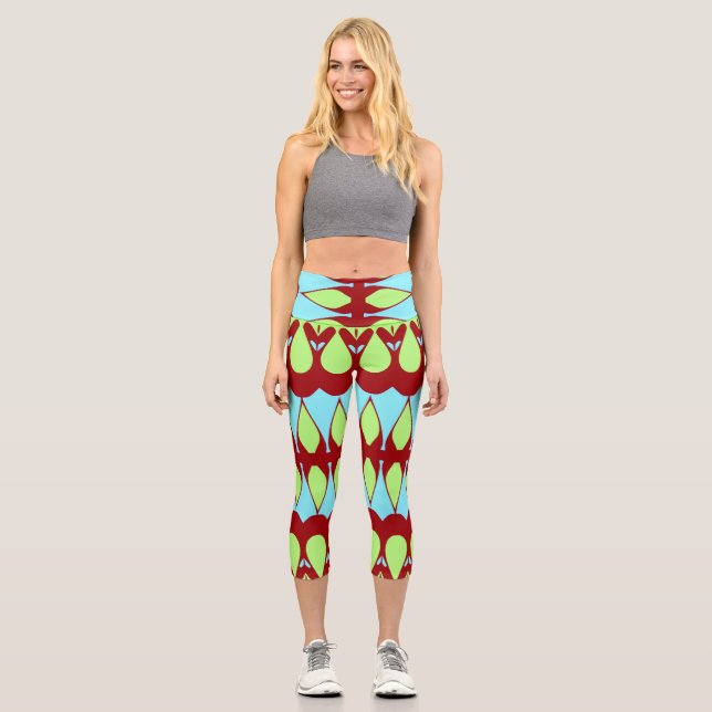 Leggings Capri Capris, un diseño multicolor de tela trendy (Anverso)
