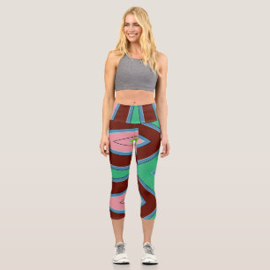 Leggings Capri Capris, un diseño multicolor de tela trendy