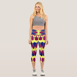 Leggings Capri Capris, un diseño multicolor de tela trendy