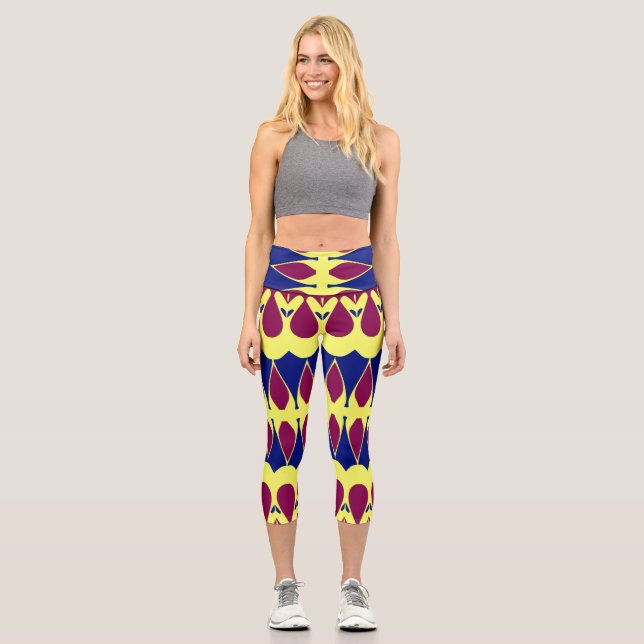 Leggings Capri Capris, un diseño multicolor de tela trendy (Anverso)