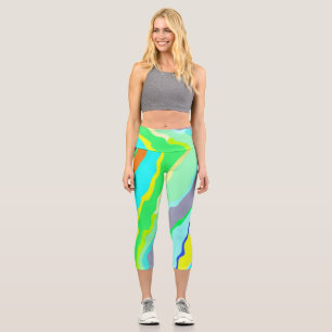 Leggings Capri Capris, un diseño multicolor de tela trendy