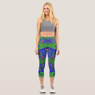 Leggings Capri Capris, un diseño multicolor de tela trendy