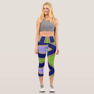 Leggings Capri Capris, un diseño multicolor de tela trendy