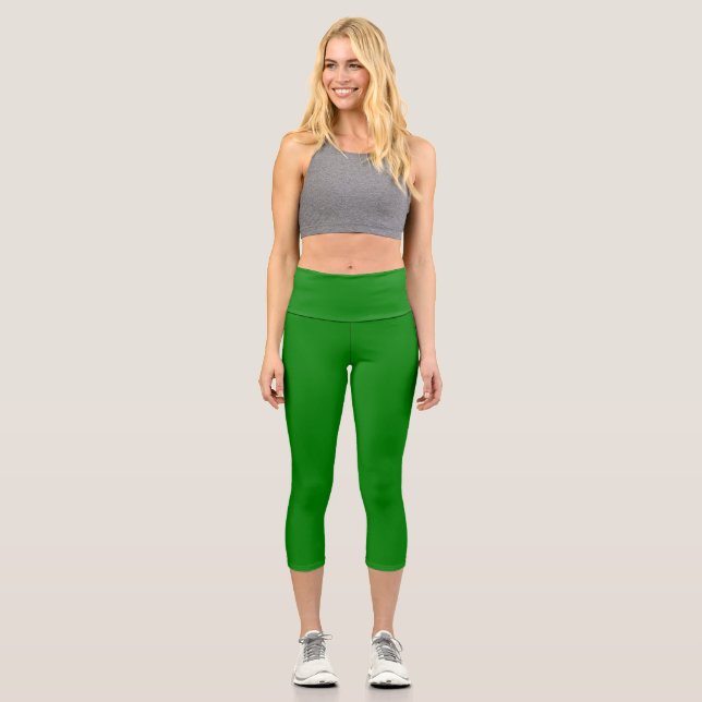 Leggings Capri Capris Verde De Alta Desorientación (Anverso)