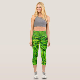 Leggings Capri Capris Verde De Alta Desorientación