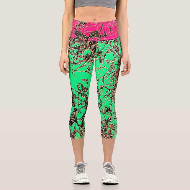 Leggings Capri Capris VIBRADOS en MINT/PINK (Anverso)