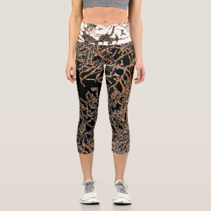 Leggings Capri Capris VIBRADOS en NEGRO/BLANCO