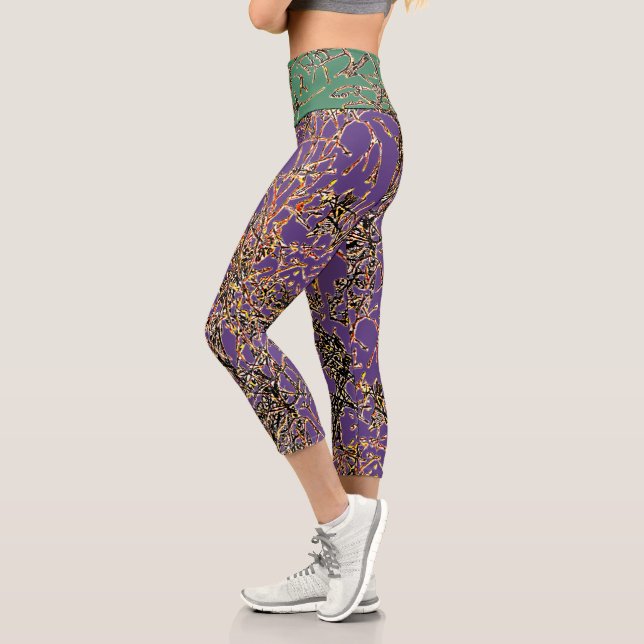 Leggings Capri Capris VIBRATIOSOS en PURPLE/VERDE (Izquierda)
