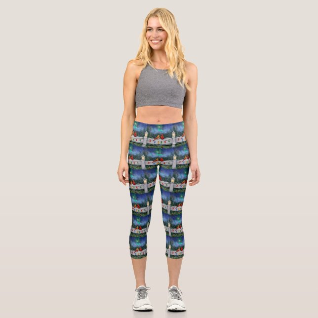 Leggings Capri Cardenales y Navidades iluminan la nieve de invier (Anverso)