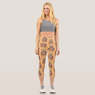Leggings Capri Caricatura divertida de una cucaracha linda