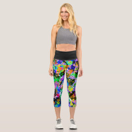 Leggings Capri Carnaval de graffitis
