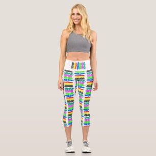 Leggings Capri Cartas coloridas alegran la legión de entrenamient