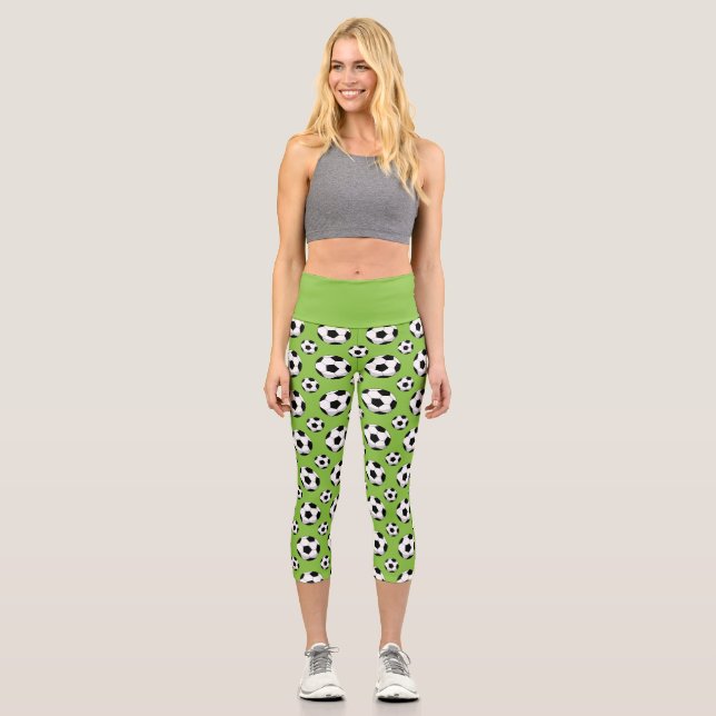 Leggings Capri Cartoon Soccer Ball Pattern (Anverso)