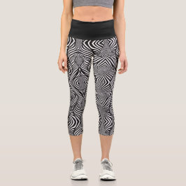 Leggings Capri Cebra Abstracto B&N