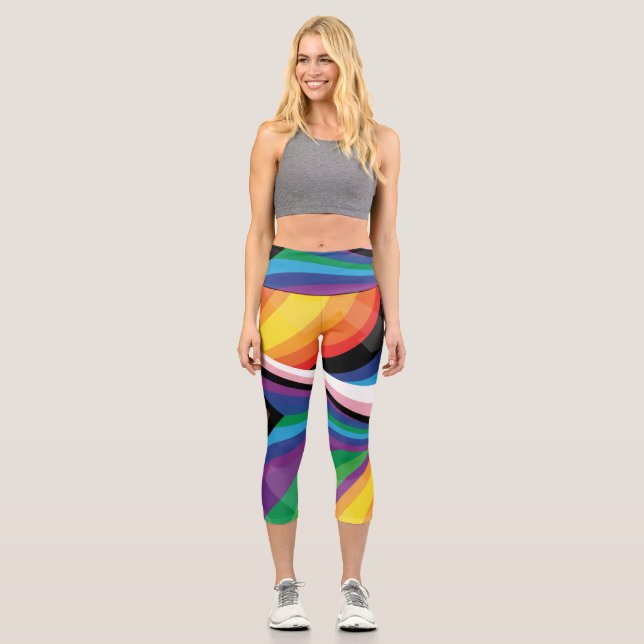 Leggings Capri Celebración del Orgullo LGBTQ+: Diseño especial (Anverso)