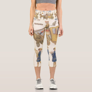 Leggings Capri Cenicienta, juguetes de papel victoriano vintage