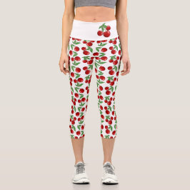 Leggings Capri Cerezas Rojas Por Todo El Personalizado