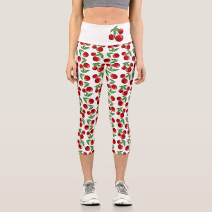 Leggings Capri Cerezas Rojas Por Todo El Personalizado