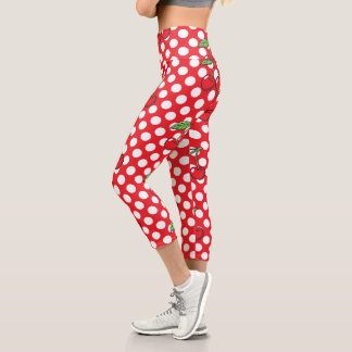Leggings Capri Cerezas Vintage y Lunares