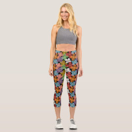 Leggings Capri Chalk Daisies