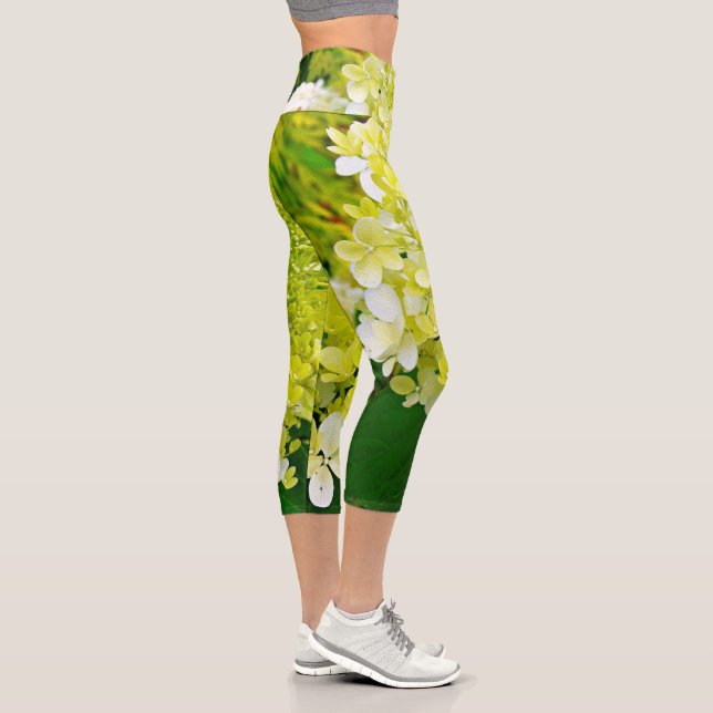 Leggings Capri Chartreuse Green, Limelight Hydrangea, (Derecha)
