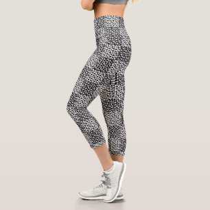 Leggings Capri Checkered Love in Black and White 