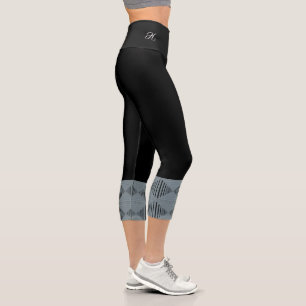 Leggings Capri Cheeky Monogram Argyle Blue