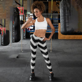 Leggings Capri Chevron Azul Y Blanco