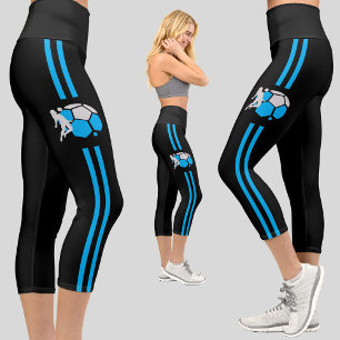 Leggings Capri Chica jugador de fútbol equipo de regalo de cumple