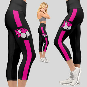 Leggings Capri Chica jugador de fútbol equipo de regalo de cumple