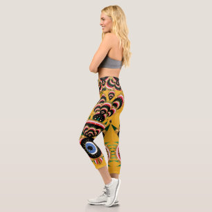 Leggings Capri Chimera - Pájaros De Pájaro De Alto Desagüe Capri